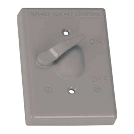 TEDDICO BWF BWF Toggle Switch Cover, 4-9/16 in L, 2-13/16 in W, Metal, Gray, Powder-Coated 611-1